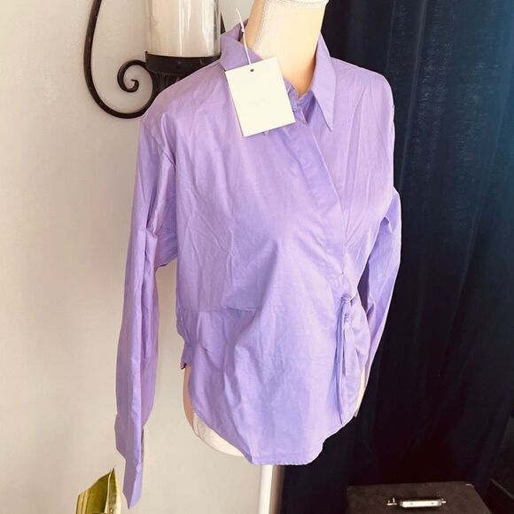 70/21 High-Low Long Sleeve Top, Designer Luxury, Large. Purple, NWT - Picture 9 of 15